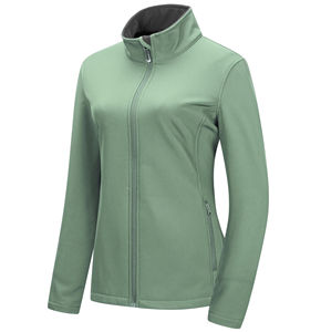 Veste Softshell d'hiver pour femme, col à capuche, fermeture éclair, doublure en polaire, imperméable, respirante, tissu en toile de coton - Product Image 3