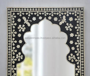 Marco de espejo de madera Rectangular antiguo, incrustaciones de hueso personalizadas hechas a mano para decoración de pared para salas de estar y dormitorios - Product Image 4