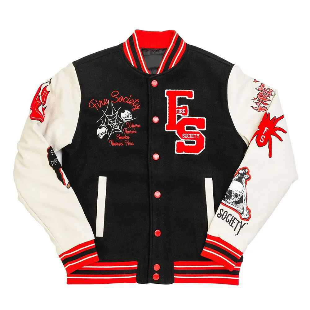 Custom Formal Winter Varsity Jacket with Wool Body & Front Logo | High Quality Embroidered Bomber Jacket