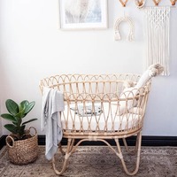 Ensemble de literie pour berceau pour nouveau-né naturel écologique avec matelas berceaux en rotin pour chambre d'enfant