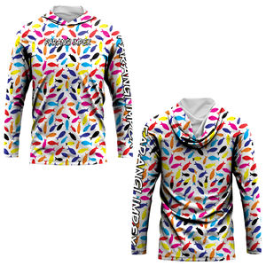 Material de ropa de pesca personalizada Upf 50 + Camisas con capucha de caza de manga larga informales ligeras con capucha para hombres Sudadera con capucha ligera - Product Image 2