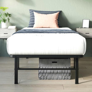 Estructura de cama doble de metal de 14 pulgadas, base de acero resistente, sin resorte de caja, configuración rápida, embalaje ecológico, negro - Product Image 2