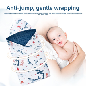 Nouvelle couverture d'emmaillotage pour bébé en coton 100% tricoté avec des motifs personnalisés, points minky, pour les nouveau-nés - Product Image 3