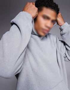 Premium 400 GSM 100% algodón de gran tamaño de peso pesado French Terry Hoodie para hombres Streetwear estilo sudadera de moda de alta calidad - Product Image 5