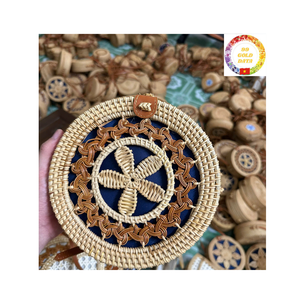 Bolso tejido de ratán natural, bolso de mano de paja hecho a mano, bolso de vacaciones de playa de verano para mujer - Product Image 4