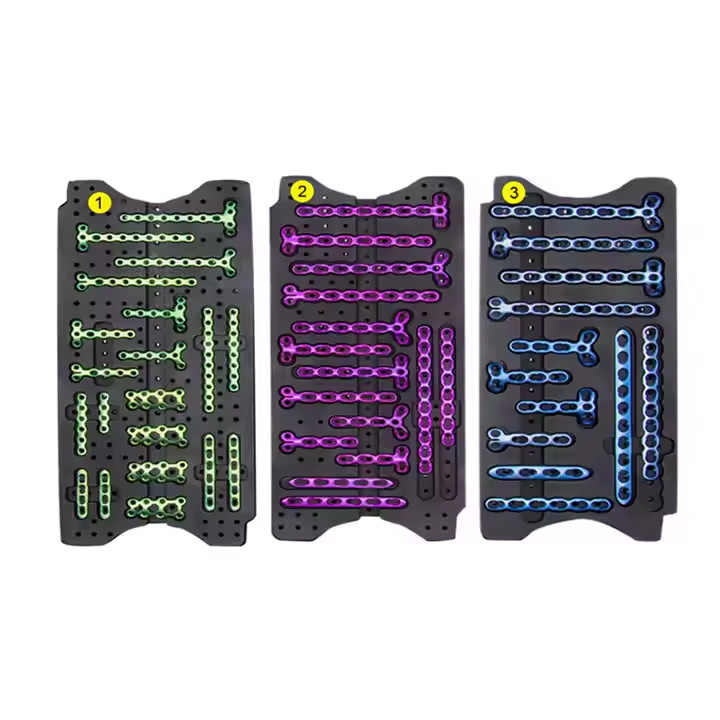 Titanium LCP Mini & Micro Fragment Locking Plate System 1.5/2.0/2.4 mm Modular Fixation Set for Trauma Reconstruction