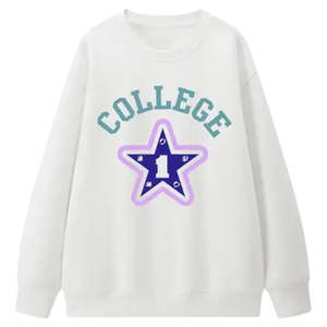 Suéter Casual de Punto con Cuello Redondo |   100% Algodón Forrado y Lavado |   Dibujos Animados del Campus Primavera/Otoño |   Servicio de Bordado e Impresión Personalizada - Product Image 6