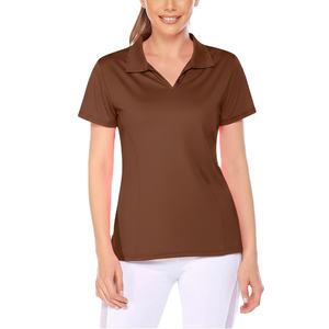 T-shirt de performance pour femme, tricoté, uni, séchage rapide, respirant, vêtement de sport à manches courtes pour le golf et le tennis, vente en gros, logo personnalisé - Product Image 3