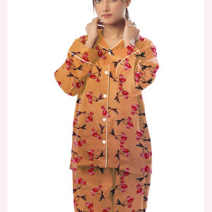 Cómodo traje de pijama de noche para mujer, algodón suave elegante de dos piezas de ropa de dormir, pijamas elegantes, suministro al por mayor - Product Image 6