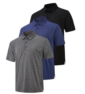 Venta al por mayor de moda de los hombres de manga corta Polo camisetas transpirable Casual al aire libre ropa de calle de los hombres de color sólido Polo - Product Image 5