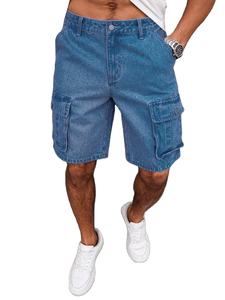 กางเกงยีนส์ขาสั้นทรงหลวมคุณภาพสูงสำหรับผู้ชาย ปี 2026 ปักโลโก้ตามสั่ง ขากว้าง ผ้าฝ้ายทรงแบ็กกี้ กางเกงยีนส์ขาสั้นสำหรับผู้ชาย - Product Image 2