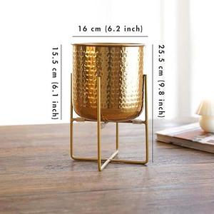 Soporte de exhibición de hierro para decoración del hogar, soporte de flores con acabado dorado, diseño único, tamaño personalizado, decoraciones de esquina lateral para sala de estar - Product Image 5