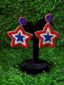 ต่างหูลูกปัดรักชาติสำหรับวันรักชาติต่างหูลูกปัดรูปธงชาติสหรัฐอเมริกา - Product Image 3