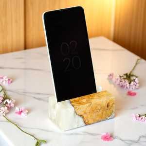 Support de téléphone en résine époxy de qualité supérieure, élégant, fait à la main, durable, support de bureau pour tous les smartphones - Product Image 4