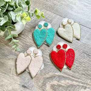 Boucles d'oreilles carrées faites à la main en perles de pêche pour femmes, motif léopard, perles de rocaille, pendantes, bijoux fantaisie, pour soirée, uniques - Product Image 3