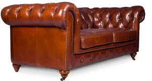 Sofá de cuero genuino de dos plazas de lujo Vintage para sala de estar, comedor, características de masaje a la venta para muebles para el hogar - Product Image 3