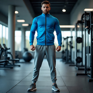 Jogging Wear Soccer Tracksuit <b>Men's</b> Training Exercise Wear <b>Trucker</b> Zipper <b>Jacket</b> and Pants Soccer Tracksuits <b>Men</b> - Product Image 5
