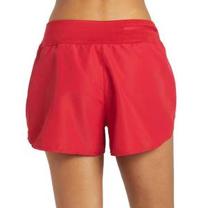 Ropa de gimnasio ligera con tinte liso, pantalones cortos de entrenamiento para Fitness, pantalones cortos cómodos de tela transpirable para mujer, Color rojo, Verano - Product Image 3
