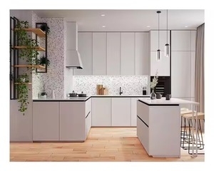 Armarios de cocina modernos modulares blancos de panel plano de alto brillo Muebles de cocina modernos Diseños de lujo - Product Image 3