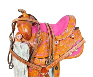 Ensemble de selles de cheval en cuir véritable de qualité supérieure pour l'endurance occidentale et les courses anglaises Essentiels d'équitation - Product Image 6