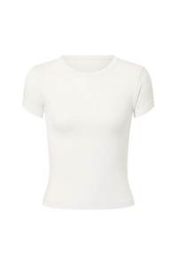 Camiseta Corta de Punto Básica para Mujer, Cuello Redondo, Corte Ajustado, Transpirable, de Secado Rápido, Informal, para Verano - Product Image 1