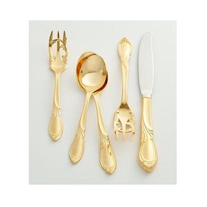 Juego de Cubiertos de acero inoxidable con asas de latón Juego de cuchara y tenedor de diseño fabuloso para uso en el hogar y la fiesta de bodas - Product Image 2