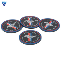 Individuelles Logo Auto-Gummiuntersetzer Rutschfeste Unterlage 2D Geprägte PVC-Untersetzer für Getränke Silikon-Tassenuntersetzer
