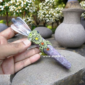 Baguette d'ange chakra de lépidolite tibétaine baguettes de guérison tibétaines spirituelles - Product Image 1