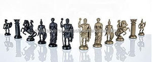 Wholesale Price Roman <b>Chess</b> Set Vinyl <b>Chess</b> <b>Board</b> Black White-Size 17 3 Roman <b>Chess</b> Pieces 3 75 Black Gold - Product Image 4