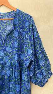 <b>Boho</b> Floral Cotton Midi <b>Dress</b> Handmade <b>Summer</b> Tunic For Women - Product Image 4