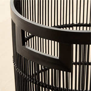 Top Selling Natural Black <b>Bamboo</b> Storage <b>Basket</b> for <b>Laundry</b> Clothes OEM Customized Handmade in Vietnam Wholesale Best Price - Product Image 4