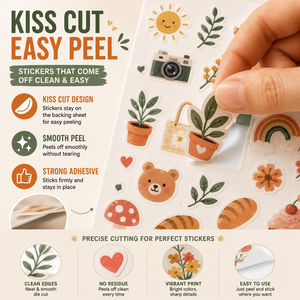 Hojas de Pegatinas Personalizadas Estilo Cottagecore, Lindas Pegatinas Decorativas para Diario con Diseños de Comida, Plantas y Animales - Product Image 2