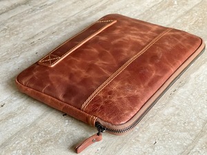 Custom Genuine Leather Soft Luxury Unisex Shoulder & Messenger Bag <b>Laptop</b> Sleeve & Portfolio <b>Case</b> Zipper Closure Lightweight - Product Image 2