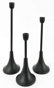 Portavelas de agarre de mano de Metal de aluminio nórdico de tendencia superior, botella de vidrio de Pilar negro, linterna de venta al por mayor para el hogar - Product Image 5