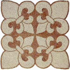 Premium Quality Floral Shaped Made in Polyester Bead <b>Placemat</b> Christmas Indoor Decorative Mat Dining Table for Home Hotel - Product Image 6