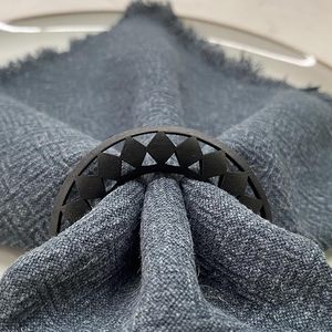 Boho Style noir bois serviette anneau papier évidé papillon forme Table décor fêtes de mariage noël Table à manger printemps - Product Image 2