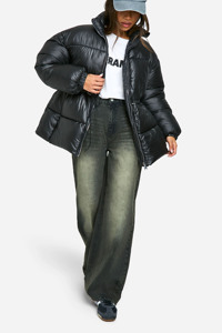 Wholesale Custom Logo Black Oversized fit Cinched Waist <b>Women</b> Puffer <b>Jacket</b> <b>Windbreaker</b> Winter Streetwar Puffer <b>Jacket</b> For <b>Women</b> - Product Image 5