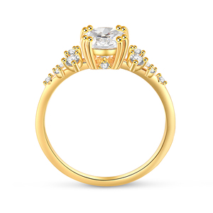 แหวนเพชรทรงคลัสเตอร์เคลือบทอง 18K ยี่ห้อเจลูเลีย - แหวนเงินแท้สไตล์โรแมนติก - Product Image 4