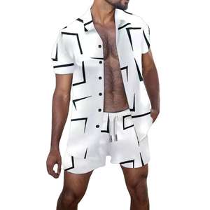 เสื้อฮาวายแขนสั้นผู้ชายฤดูร้อนชุดผ้าโพลีเอสเตอร์ระบายอากาศสำหรับชายหาดรีสอร์ท - Product Image 6