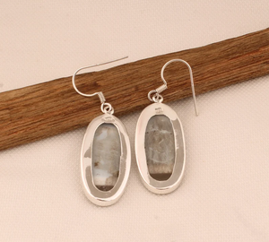 ต่างหูอาเกตลูกไม้สีน้ำเงินทำด้วยมือ925เงินสเตอร์ลิงของขวัญครบรอบปีสำหรับเครื่องประดับขายส่ง - Product Image 5