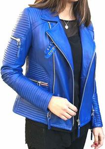 Chaqueta de motorista acolchada de piel sintética para mujer, chaqueta de piel sintética personalizada para primavera y otoño, Chaqueta corta ajustada a la moda para mujer - Product Image 4