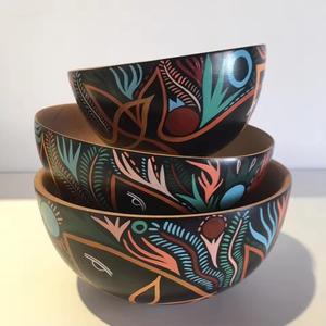 Vintage Rough Theme Wooden <b>Bowls</b> Indoor Home Decorative Champing Design Kitchenware Wood <b>Bowl</b> Multiple with Sizes <b>Bowls</b> - Product Image 5