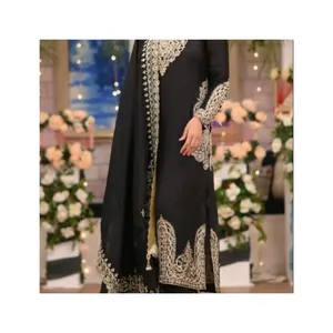 Camicia indiana e pakistana da donna di alta qualità con collo a collo corto da donna con pantaloni Palazzo in vendita