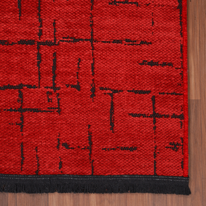 Tapis d'intérieur en chenille douce lavable en machine Netline NT201, couleur rouge - Product Image 3
