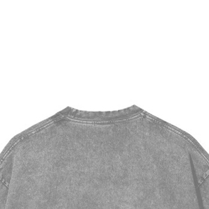 T-shirt lourd lavé à la pierre acide pour hommes surdimensionné recadrée Boxy Fit goutte épaule Style Streetwear maillot personnalisable - Product Image 5