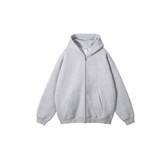 Unisex Custom Logo Hoodies Heavyweight 500 GSM Cotton Thick <b>Blank</b> Plus Size Oversized Zipper for Winter Customizable Men's - Product Image 1