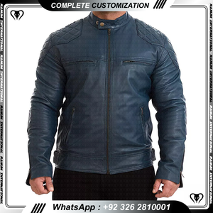 Chaqueta de cuero cortavientos delgada personalizada de alta calidad para hombres, chaqueta de montar, chaqueta de motocicleta para hombres - Product Image 2