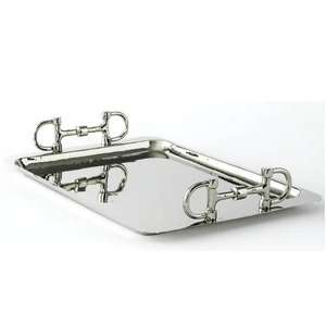 Plateau de service en métal avec logo personnalisable en gros écologique avec finition brillante antique et poignée unique - Product Image 3