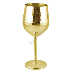 Juego de 3 copas de vino martillado de acero inoxidable Accesorios para bebidas premium - Product Image 3