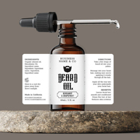 Boîte en papier kraft personnalisée pour huile à barbe en gros, flacon compte-gouttes, sans parfum, soin de la barbe pour hommes, cire à barbe, nettoyant pour le visage